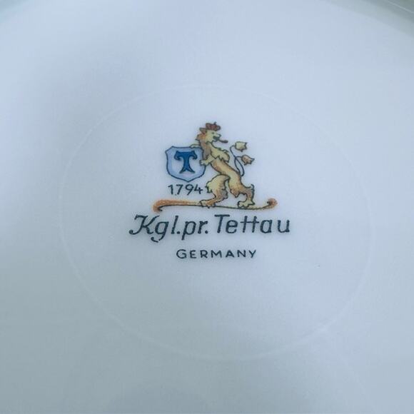 Royal Tettau South Wind Grey Green Rim Soup Bowl Gray/Green Border Swirled VTG - Picture 2 of 12